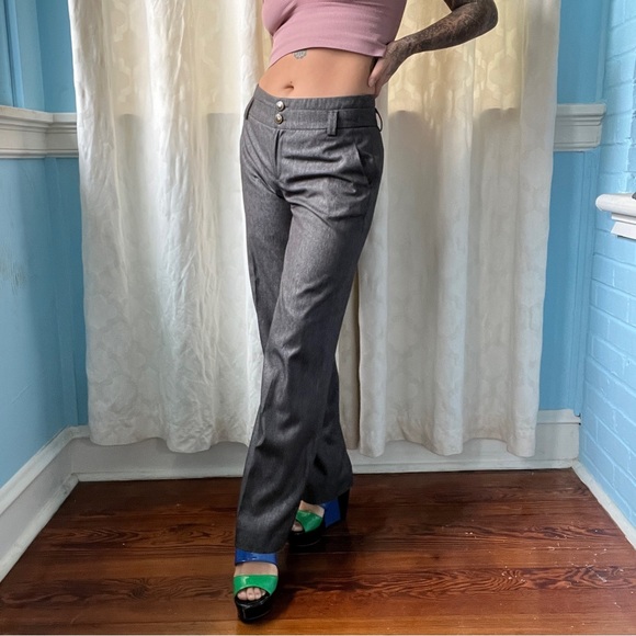Elevenses Gray Wide-Leg Trousers Anthropologie - Picture 2 of 6
